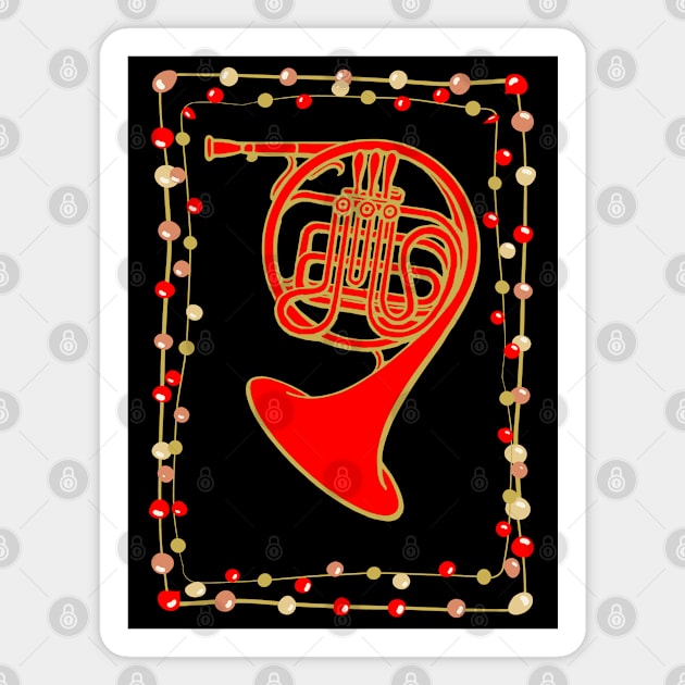 Christmas French Horn Magnet by AngelFlame